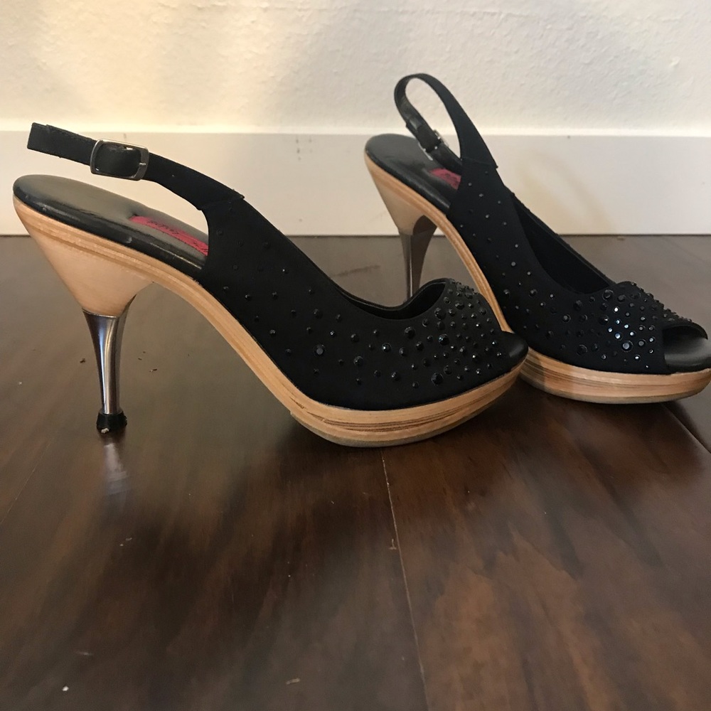Betsey Johnson Black Stilettos